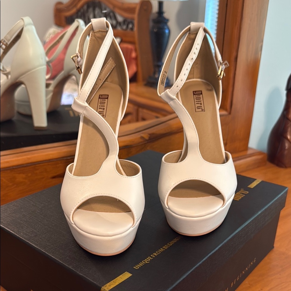 Dune London White High Heel Sandals